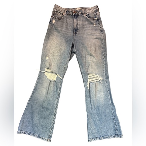 Garage Denim - Garage Light Blue Distressed Flare Jeans sz 9 29